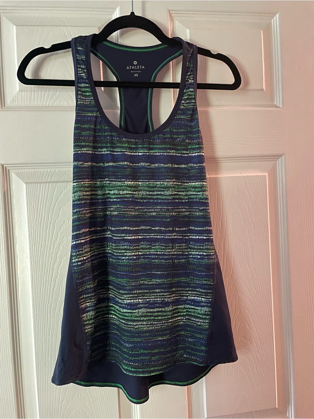 Athleta Navy green Multicolor Racerback Tank